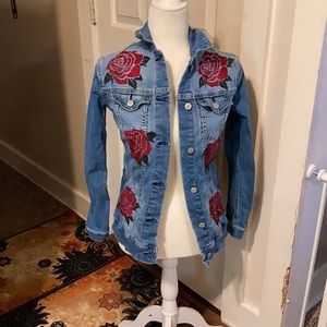 Lularoe blue jean rose 🌹 jacket size XXS